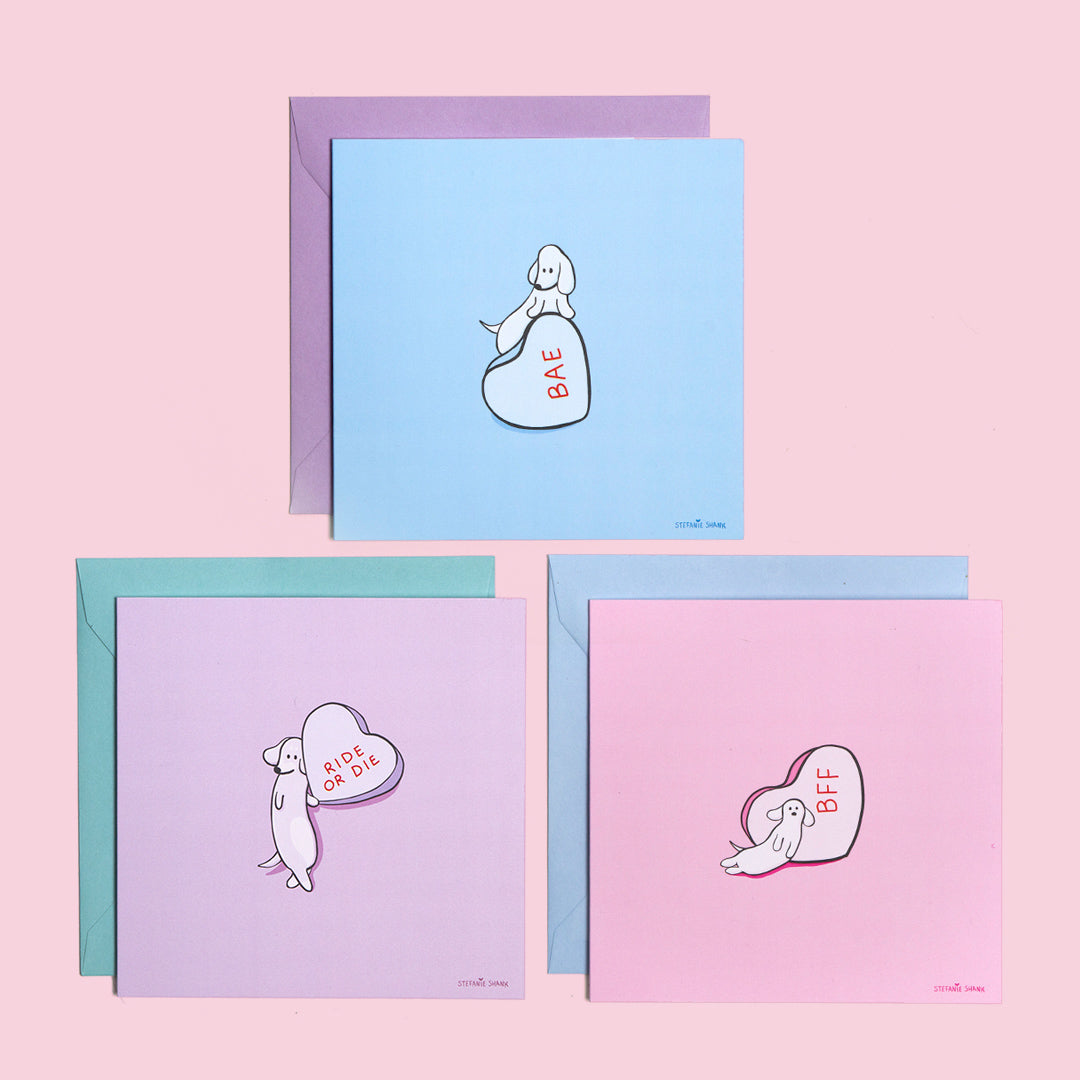 Candy Hearts・6 Card Set