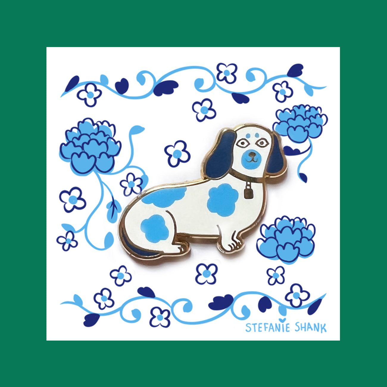 Dig Pin Staffordshire Sausage Dog | Enamel Pin | Weenieton