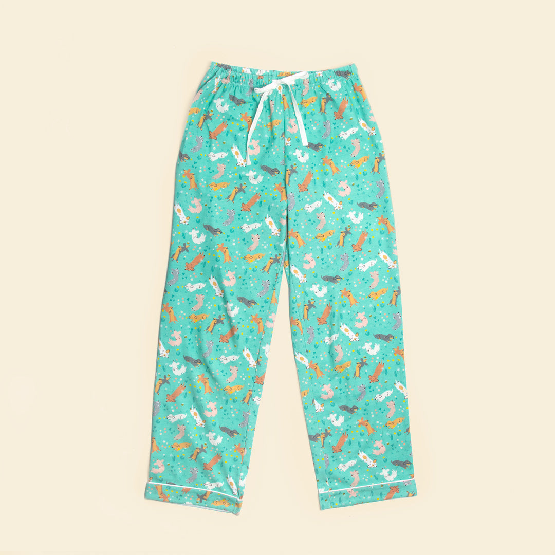 Long Sleeve Pajama Set・Weenie Wiggle in Mint