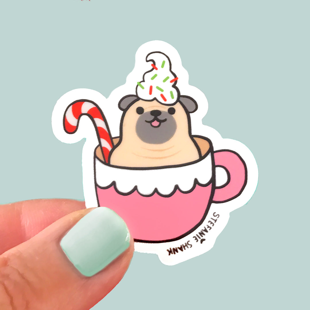 Pug In A Mug Sticker