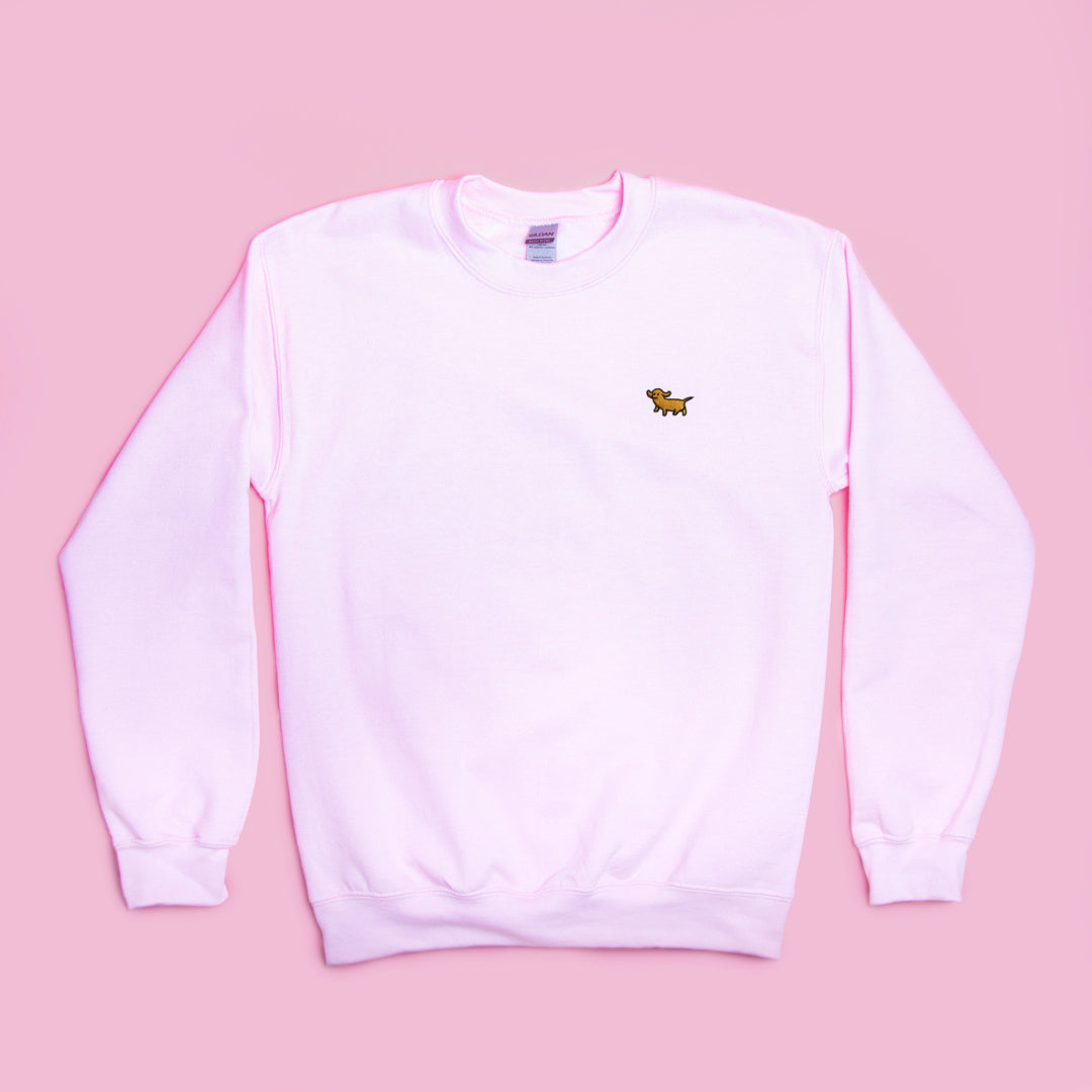 Weenie Embroidered Crew・Tan on Pink