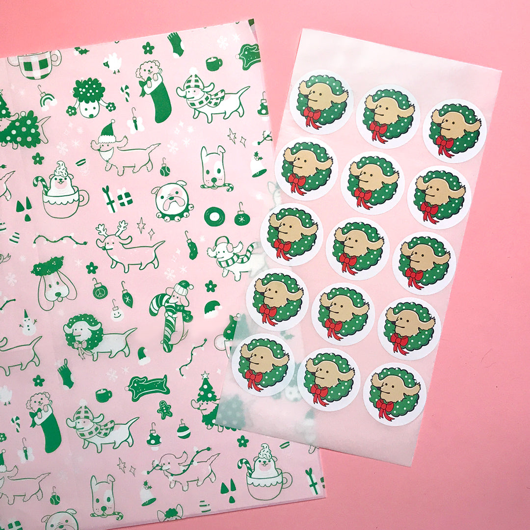 Happy Howlidays Tissue & Sticker set